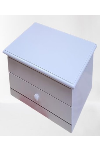 Hobi Adn Dekoratif Makyaj Kutu Çekmece Bölmeli Ahşap Mdf Beyaz Lake Boya El Yapım