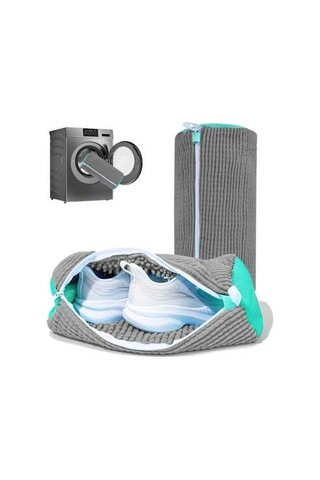 Didadodo Gri Ayakkabı Yıkama Çantası, Yeniden Kullanılabilir Yıkama Kılıfı Gri