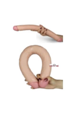 Erofoni Yeni Nesil Ultra Süper Realistik 46 CM Çift Taraflı Ve Çift Başlı Yapay Gerçekçi Dildo Penis