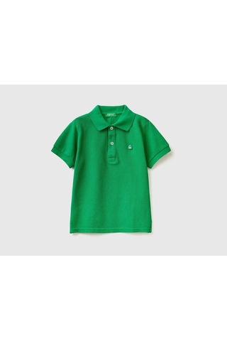 Erkek Çocuk Yeşil Logolu Polo T-shirt Yeşil