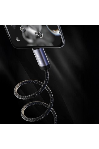 Lenyes Lc537 Usb-a To Type-c Örgü Tasarımlı Hızlı Şarj Özellikli Data Ve Şarj Kablosu 10w 1m Siyah Siyah
