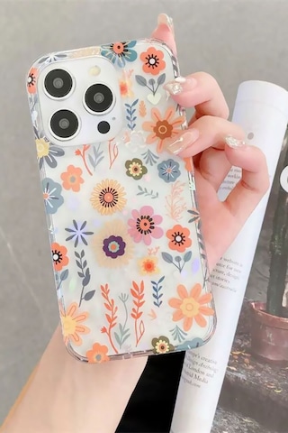 Apple iPhone Uyumlu 11 Kılıf Solmayan Imd Baskı Desenli, Şeffaf Tpu+pc Botanik Kapak