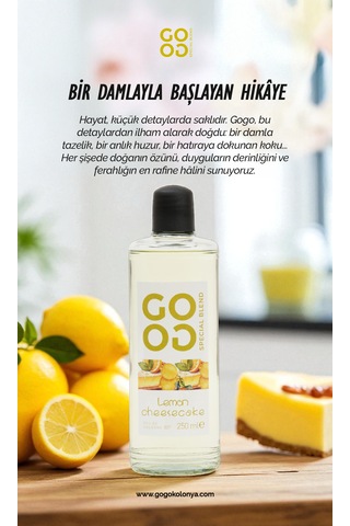 Gogo Lemon Cheesecake Kolonya 250ml Cam Şişe