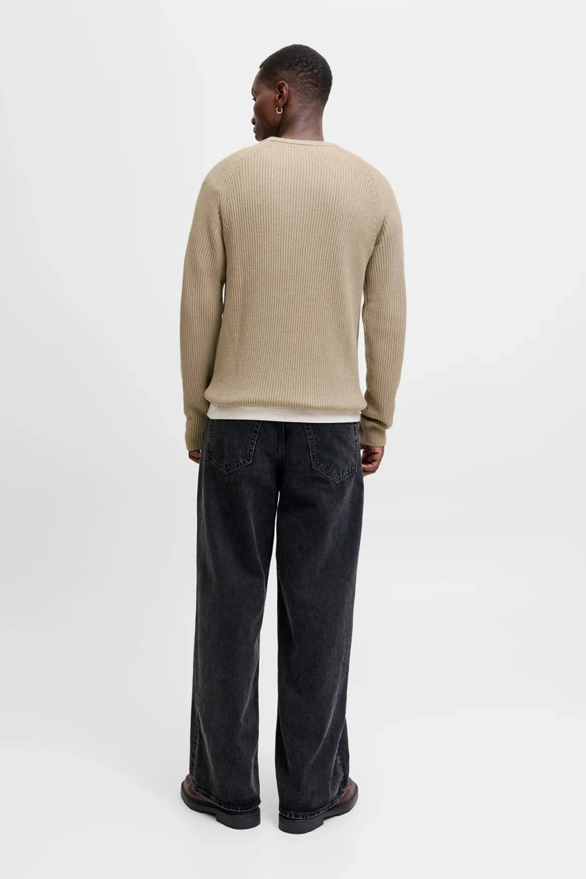 Jack & Jones Erkek Kazak 12278916 Koyu Bej Koyu Bej