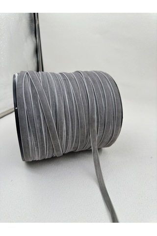 Paşateks- 1 Cm Düz Kadife-5 Metre-e. Gri