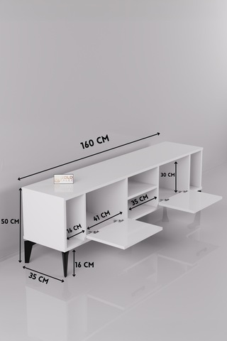 Storeşahin Linya Tv Sehpası Suntalam Beyaz 160x35 Cm Shn0720