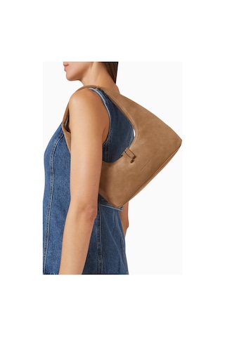 Marge Sherwood Kahverengi Hobo Omuz Çantası, Yumuşak Süet Ve 1990 Lar Ilhamlı Minimalist Tasarım