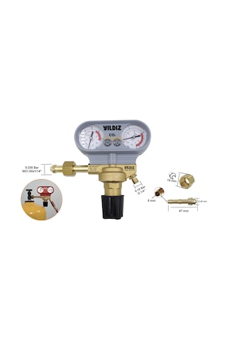 Yıldız 5351s 0-10 Bar Co2 Karbondioksit Basınç Düşürücü Saat