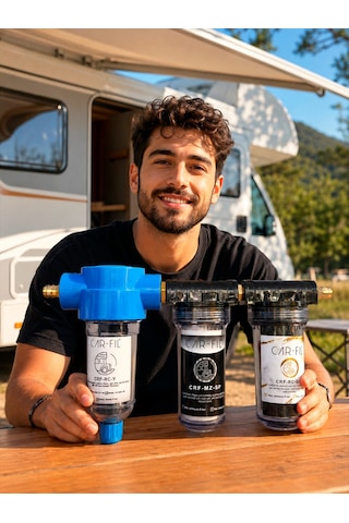 Car-fil Karavan, Tekne & Tiny House 4 Fonksiyonlu Pratik Mobil Su Deposu Dolum Filtresi Tortu, Klor Ve Kireç Önleyici