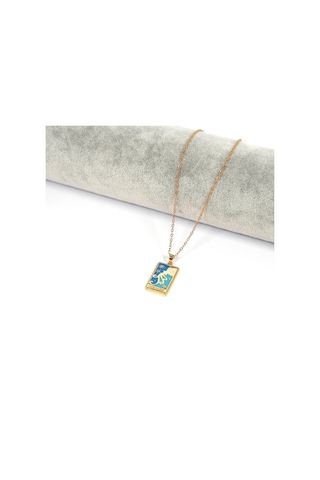 Çelik Kolye, Altın Kaplama Kova Burcu Kadın Kolye K-140 Altın