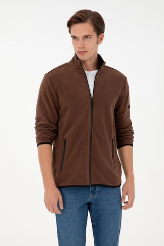 U.S. Polo Assn.  Erkek Kahverengi Basic Polar Hırka 50298066-VR029