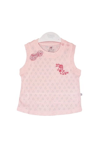 S-Mall Bibaby Pink Flowers Şortlu Jakarlı Bebek Takımı - 2 Li - Pembe