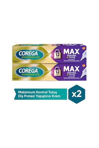Corega Maksimum Kontrol Protez Yapıştırıcı Krem 2 x 40 G