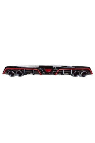 Honda Cıvıc Fc5 2016-2020 Dıfüzör 4 Egzoz Pıano Black Kırmızı  Ser