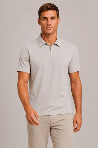 Alexander Gardi Teknik Kumaş Fermuarlı Polo T-shirt Vizon