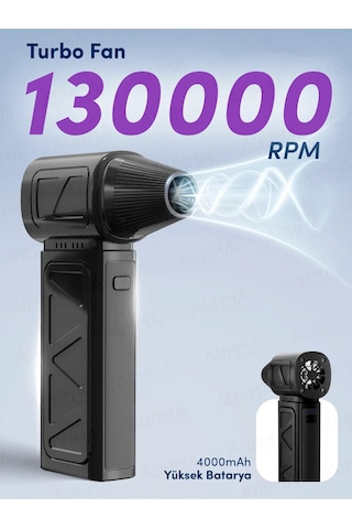 Mini Turbo Jet Fan 130.000 Rpm Mangal Üfleme Araç Klavye Toz İtme Temizlik Fanı Hava Kompresörü