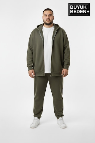Süperlife Erkek Büyük Beden Fermuarlı Kapüşonlu İnce Sweatshirt Hırka - Rahat Kalıp Spr26bhr960 Siyah