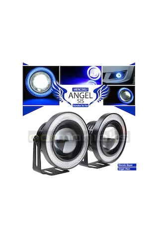 Mercekli Angel Led Halkalı Sis Far Metal Alaşım Gövde