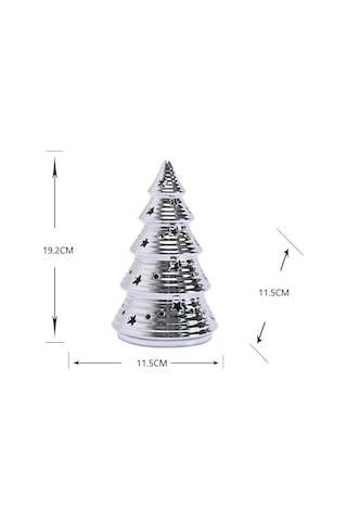 Karaca Home New Year Yılbaşı Christmas Tree Dekoratif Obje Silver 11,5 X 11,5 X 19,2 Cm