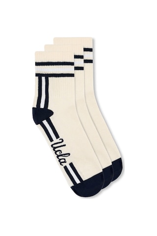 Ucla Leontıs 3'lü Kemik Rengi Uzun Jakarlı Pamuk Standard Fit Unisex Çorap