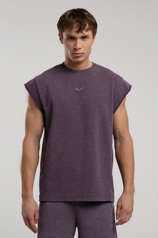 Everlast Bronx 1910 Oversize Yıkamalı Mor Erkek Kolsuz Sweatshirt Koyu Mor
