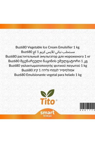Buz610 Bitkisel Dondurma Emülgatörü 1 Kg