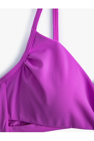 Koton Drapeli Bikini Üstü Pedli Astarlı Mor 4sak10087mm Mor