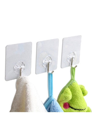 Kendinden Yapışkanlı Güçlü Askı Suya Dayanıklı 3 Adet Kancalı Şe