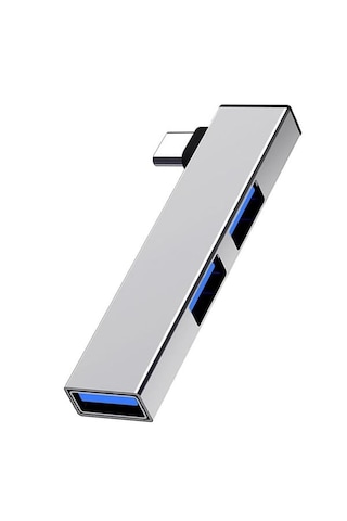 Type C To Usb 3.0 Hub 3 Portlu Çoklayıcı Alüminyum Gri