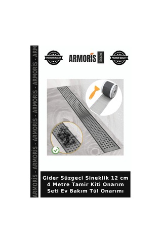 Gider Süzgeci Sineklik 12 Cm 4 Metre Tamir Kiti Onarım Seti Ev Bakım Tül Onarımı