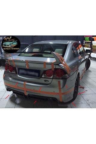 Honda Civic Fd6 Rr Arka Tampon Eki Fiberglass Boyasız