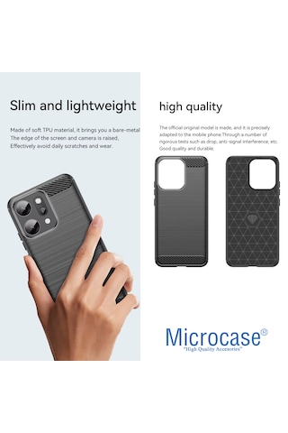 Microcase Oneplus 15 İle Uyumlu Brushed Carbon Fiber Silikon Kılıf - Siyah Al3332 Siyah