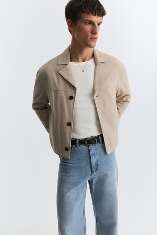 Antioch Crop Fit Suni Süet Ceket Bej
