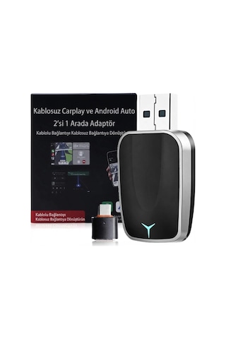 2'si 1 Arada Kablosuz Carplay & Android Auto Mini Usb Adaptör Type-c Otg Destekli Dönüştürücü Diğer