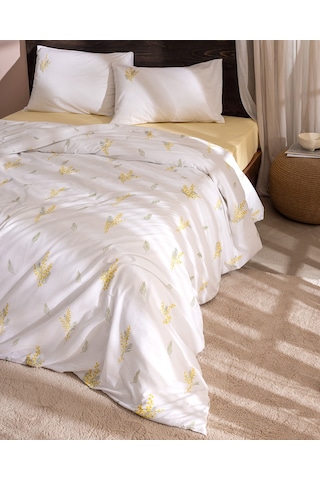 Madame Coco Yvette Çift Kişilik %100 Pamuk Ranforce Baskılı Nevresim Takımı – Sarı