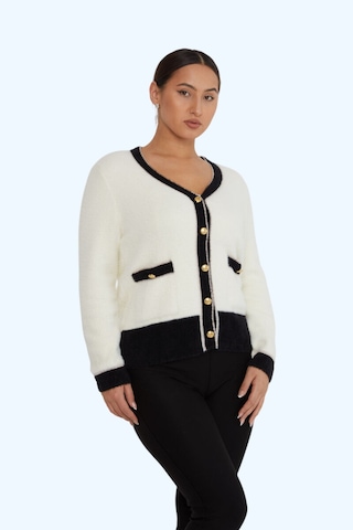 Kazee Cep Detaylı Angora Hırka Ekru - 680090834 Ekru