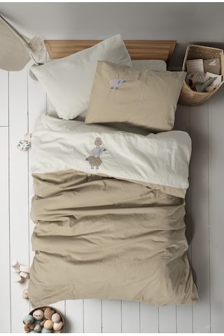 Cotton Box Cuddly Nakışlı Bebek Nevresim Takımı Lamp Bej