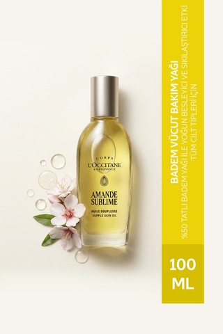 Badem Vücut Bakım Yağı, %50 Tatlı Badem Yağı İçeren Besleyici Ve Nemlendirici, Omega 6 Ve 9, 100 Ml