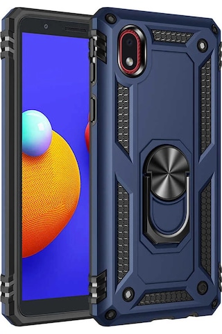 Cosmotex Newface Samsung Galaxy Uyumlu A01 Core Kılıf Sofya Yüzüklü Silikon Kapak - Lacivert