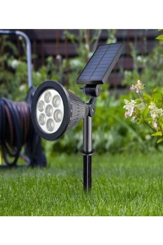 Solar Kazıklı Çim Armatür Cata 7w Güneş Enerjili Led Çim Lambası Bahçe Ağaç Aydınlatma Lambası Yeşil Işık Açık Lacivert