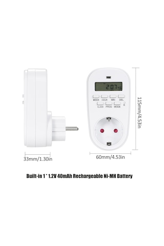 Konesam Akıllı Zamanlayıcılı Priz - Otomatik Açma/kapama, 3600w, 16a, Avrupa Standartı, Pc Malzeme