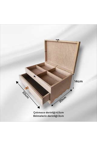 Ahşap-boyanabilir-klipsli-çok Amaçlı Organizer Kutu