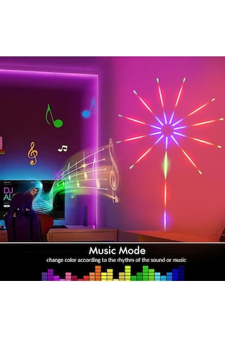 Çap Kayar Animasyonlu RGB Yıldız Led Işık 115 CM  5V USB