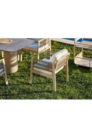 Toscana Seramik Tablalı Masa Takımı - Kum Rengi Kum Rengi