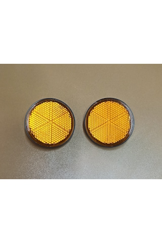 Yuvarlak Sarı Reflektör 2 Adet 6mm Vidalı