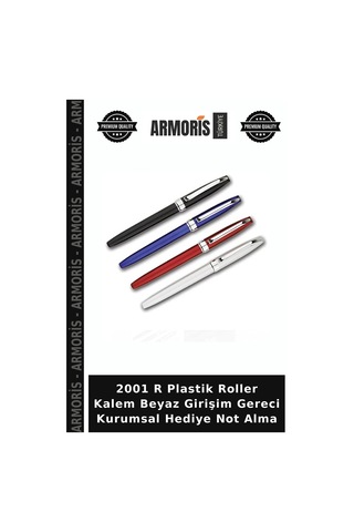 2001 R Plastik Roller Kalem Beyaz Girişim Gereci Kurumsal Hediye Not Alma Çok Renkli