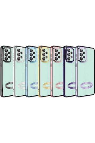 Khayra Galaxy Uyumlu A53 5g Kılıf Kamera Korumalı Logo Gösteren Omega Kapak - Sierra Mavi Sierra Mavi