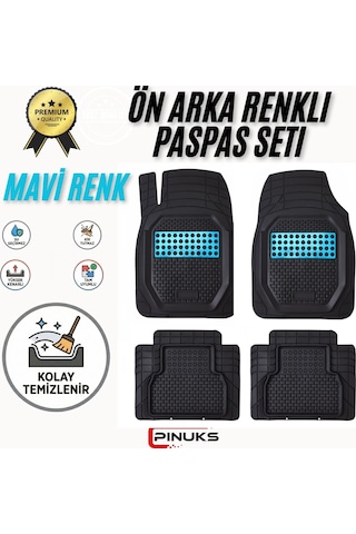Hyundai İ20 2016 Model Uyumlu Siyah- Mavi Renk Premium Oto Paspas Seti