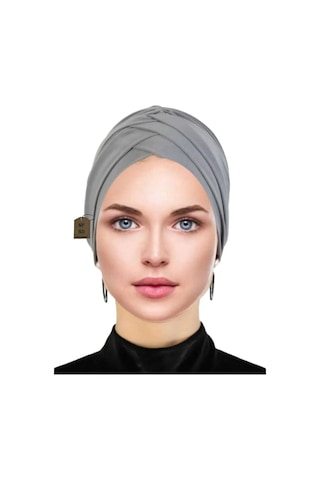 Üç Bantlı Hazır Tesettür Dış Bone Hijap Gri Rahat Şık Bone Çok Renkli
