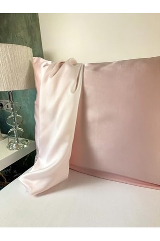 Çift Taraflı 19 Momme İpek/doğal Tencel Yastık Kılıfı Pembe İpek/beyaz Tencel Genel